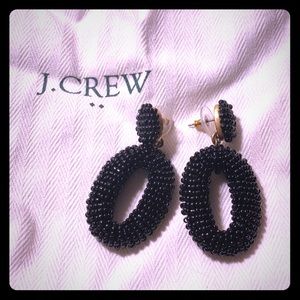 J. Crew black beaded earrings.